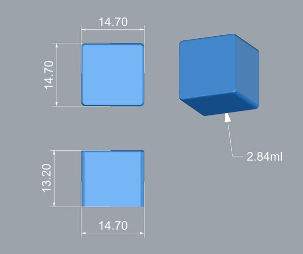 2,84 ml Würfel-Gummiform